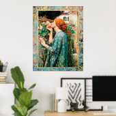 Poster Waterhouse - L'âme d'un Rose -1908 (Bureau à domicile)