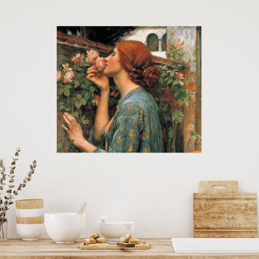Poster Waterhouse : Odeur de Rose (Cuisine)