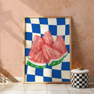 Poster Watermelon Art Retro Cuisine Mur Fruit Été