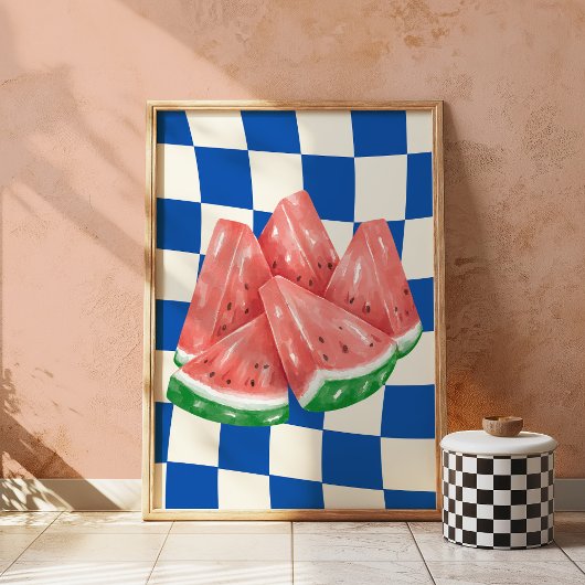 Poster Watermelon Art Retro Cuisine Mur Fruit Été
