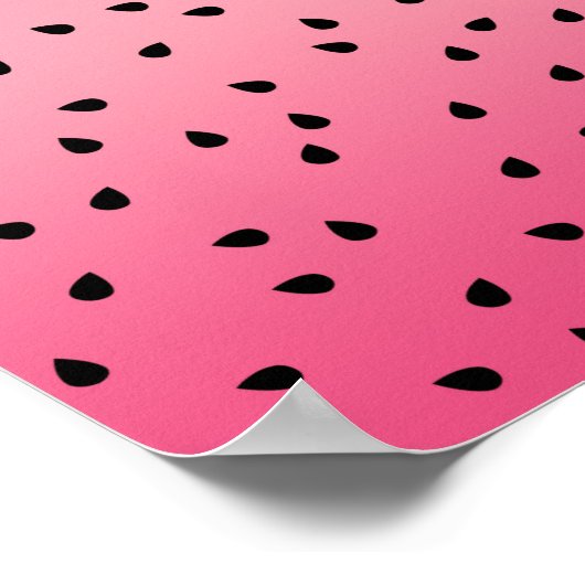 Poster Watermelon Graines noires Vibes été Juicy Rose (Coin)