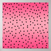 Poster Watermelon Graines noires Vibes été Juicy Rose (Devant)