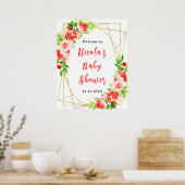 Poster Watermelon Pomegranate Baby Shower Welcome (Cuisine)