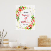 Poster Watermelon Pomegranate Birthday Party Welcome Sign (Cuisine)