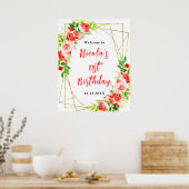 Poster Watermelon Pomegranate Birthday Welcome (Cuisine)