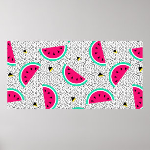 Poster Watermelon seamless pattern. Geometric retro style