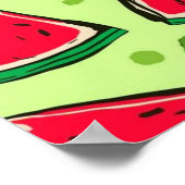 Poster Watermelon Slice Fiesta | Fun Summer Fruit Pattern (Coin)