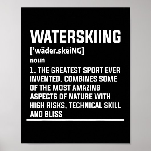 Poster Waterskiing Definition Water Skier Skiing (Devant)