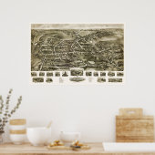 Poster Watertown, CT Carte panoramique - 1918 (Cuisine)