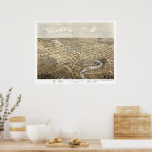 Poster Watertown, WI Carte panoramique - 1867 (Cuisine)