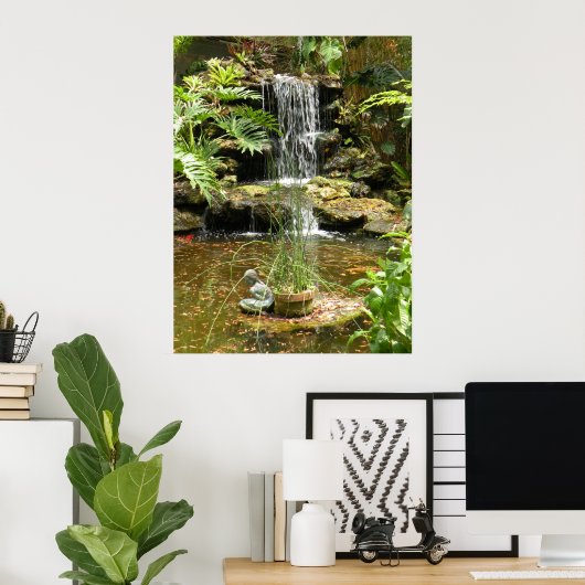 Poster, waterval en zeemeermin poster (Thuiskantoor)