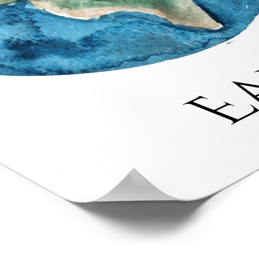 Poster Waterverf Aarde (Hoek)