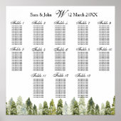 Poster waterverf Camping Rustic Pine Seating Plan (Voorkant)