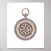 Poster Waterverf Compass Travel Decor (Voorkant)