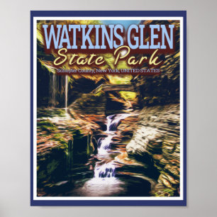 POSTER WATKINS GLEN STATE PARK - NEW YORK ÉTATS-UNIS