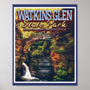 POSTER WATKINS GLEN STATE PARK - NEW YORK ÉTATS-UNIS