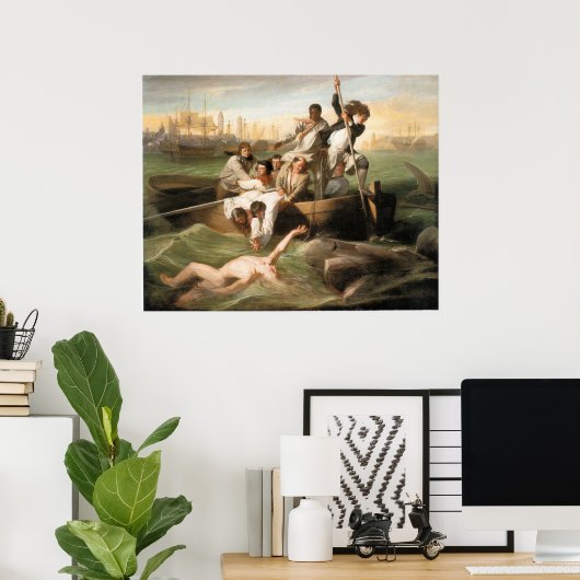 Poster Watson et le requin, par John Singleton Copley (Bureau à domicile)