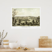 Poster Waukesha, WI Carte panoramique - 1857 (Cuisine)