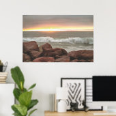 Poster Waves and Boulders 0893 Art Print (Bureau à domicile)