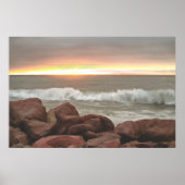Poster Waves and Boulders 0893 Art Print (Devant)