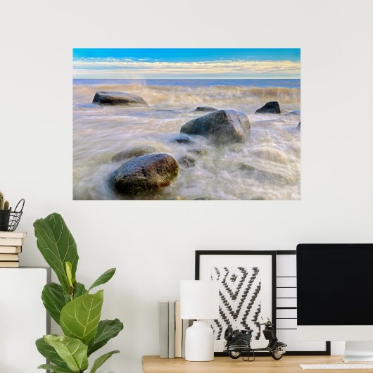 Poster Waves crashing (Bureau à domicile)