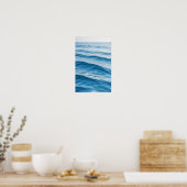 Poster Waves Océan Nature Mer Bleu Eau Surface Plage (Cuisine)