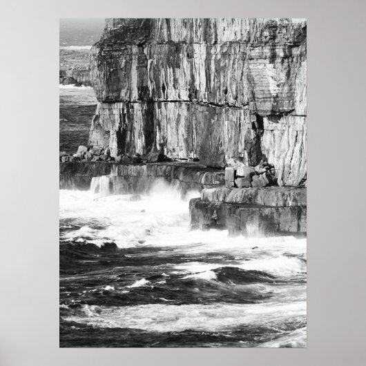 Poster Waves & Stone - B&W 2 (Devant)