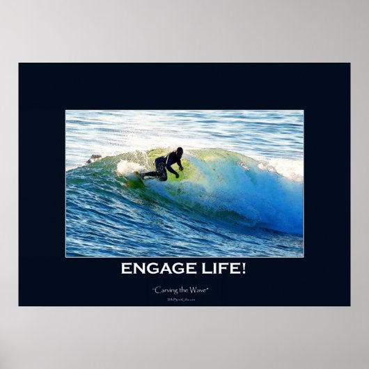 Poster Waves Surfboard-rider Surfboard Motivational Art (Devant)