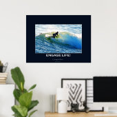 Poster Waves Surfboard-rider Surfboard Motivational Art (Bureau à domicile)