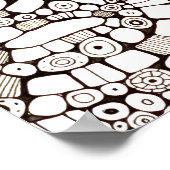 Poster Wavy Bendy Circles Square Abstract Line Drawing (Coin)