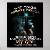 Poster Way Maker Miracle Worker Promise Keeper Light In D (Devant)
