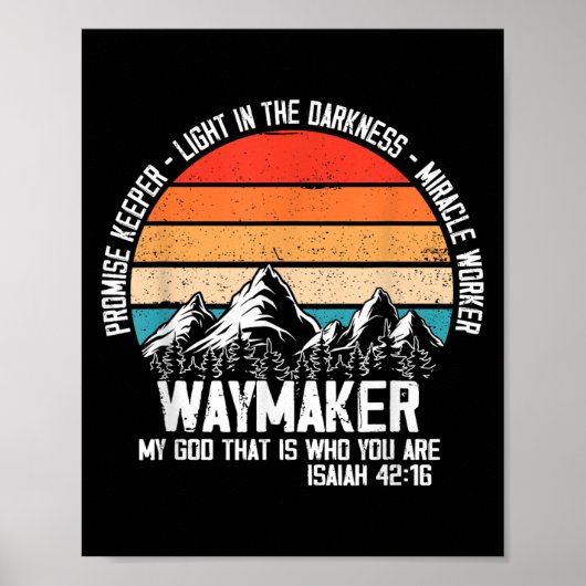 Poster Waymaker My God That Who You Are Isaiah Bible Vers (Devant)