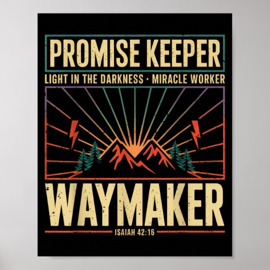 Poster Waymaker Promise Keeper Miracle Worker God Christi (Devant)