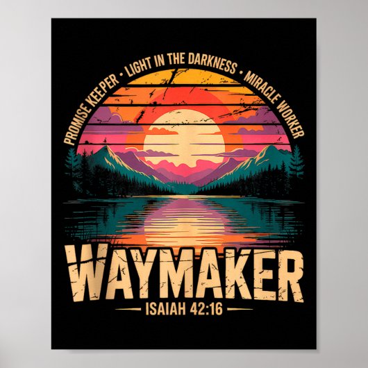 Poster Waymaker Promise Keeper Miracle Worker God Christi (Devant)