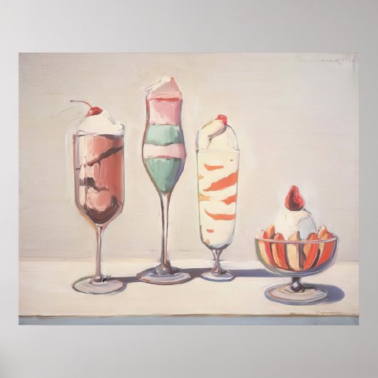 Poster wayne thiebaud - quatre sundaes (Devant)