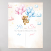 Poster We Can Bearly Wait Bear Gender Reveal Sign (Devant)