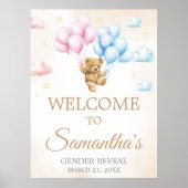 Poster We Can Bearly Wait Bear Gender Reveal Welcome Sign (Devant)
