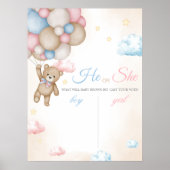 Poster We Can Bearly Wait Gender Reveal Sign (Devant)