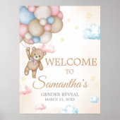 Poster We Can Bearly Wait Gender Reveal Welcome Sign (Devant)