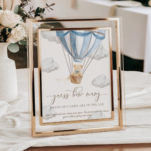 Poster We Can Bearly Wait Guess How Many Baby Shower Game