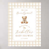 Poster  We can bearly wait neutral Teddy bear Welcome (Devant)