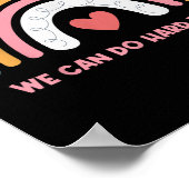 Poster We Can Do Hard Things Motivational Teacher Rainbow (Coin)