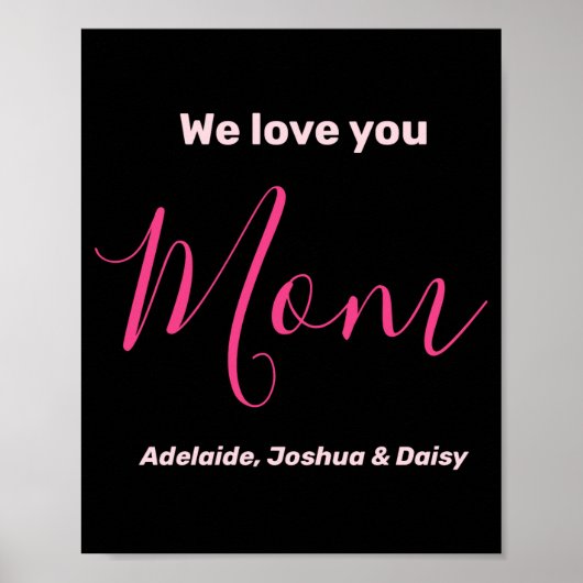 Poster We Love You Mom Nk Minimalist  (Devant)