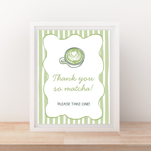 Poster We Love You So Matcha Green Baby Shower Welcome