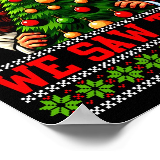 Poster We Saw That Jesus And Santa Tree Christian Ugly Ch (Coin)