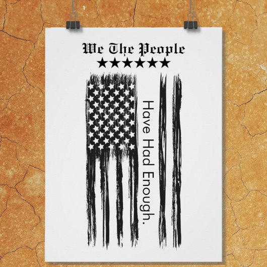 Poster We The People Distressed Flag Vertical