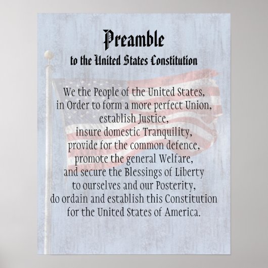 Poster We the People, Preamble US Constitution Classroom (Devant)