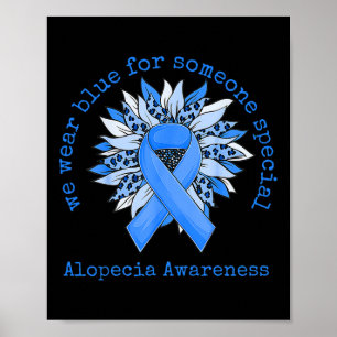Poster Wear Blue Alopecia Awareness Sunflower Leopard