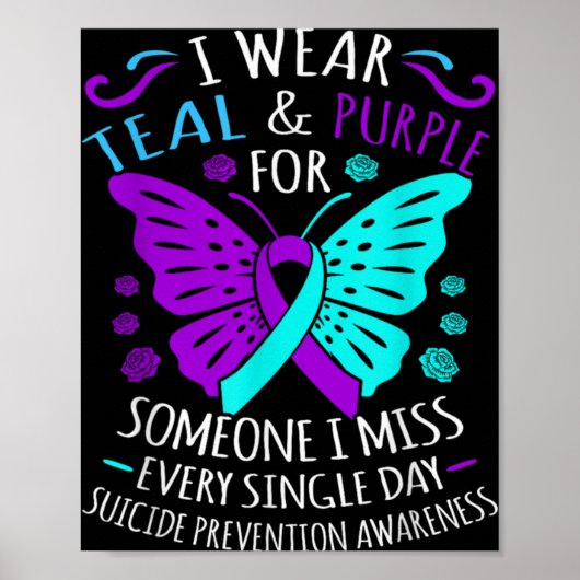 Poster Wear Teal And Purple Happy Suicide Awareness Sup (Devant)
