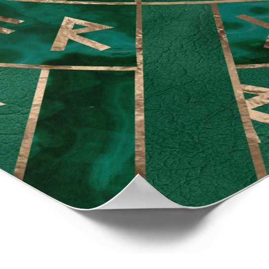 Poster Web de Wyrd - Malachite, cuir et or (Coin)